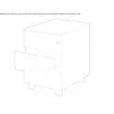 Office chest of drawers on wheels with a lock Kaposvar