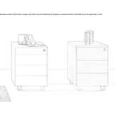 Wooden office chest of drawers on wheels Alberic