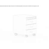 Office chest of drawers made of construction wood on wheels with a lock Billere
