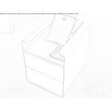 Office chest of drawers made of varnished wood and metal Alberic