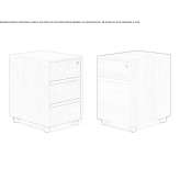 Office chest of drawers with a drawer made of melamine-coated chipboard and a lock Jolalpan