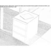 Wooden and metal office chest of drawers on wheels Alberic