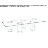 Rectangular glass conference table Bernried