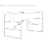 Rectangular wood fiber table High conference table with cable management system Sisak