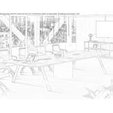 Rectangular wooden conference table with cable management system Narew