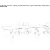 Rectangular conference table made of wooden veneer with cable management Pomona
