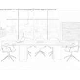 Rectangular conference table with cable management system Halsham