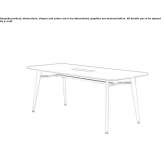 Conference table with cable management system Lurano
