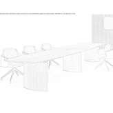 Rectangular oak conference table with height adjustment Ortona