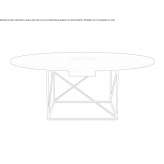 Round conference table made of steel and wood Reznos