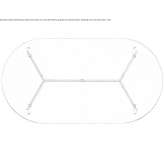 Oval table made of glass and steel Verrone