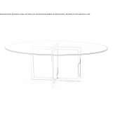 Round table made of glass and stainless steel Diria