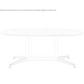 Oval marble conference table with cable management system Gedling
