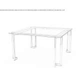 Square table made of glass and stainless steel Iconha