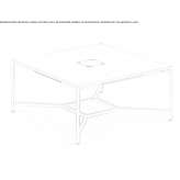 Square conference table with cable management system Abanto