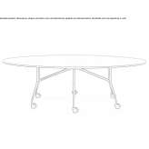 Folding round table on wheels Sisters