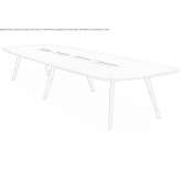 Rectangular wooden conference table with cable management system Lamas