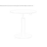 Round, painted metal table with height adjustment Cercola