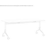 Rectangular table made of wooden veneer on wheels Pierik