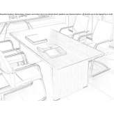 Rectangular wooden conference table Bredaryd