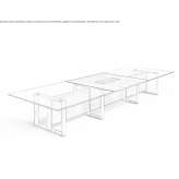 Wood and glass conference table with cable management system Budva