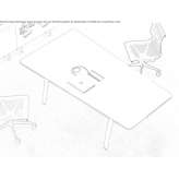 Rectangular conference table with cable management system Arzano