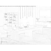 Rectangular conference table made of melamine-coated chipboard Chadrac