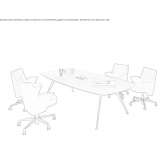 Conference table made of melamine-coated chipboard with cable management system Algemesi