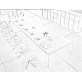 Rectangular metal conference table with cable management system Eagle
