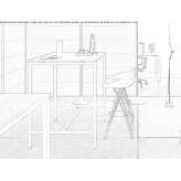 Rectangular wooden high table Goerzig
