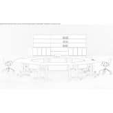 Modular conference table in melamine and metal Marsanne