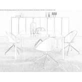 Square conference table made of lacquered glass Alberic