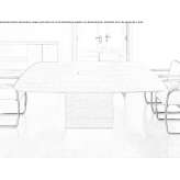 Square conference table made of wooden veneer with cable management Jasliska