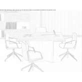 Square conference table with cable management system Halsham