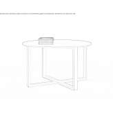 Round conference table made of tempered glass Pavona