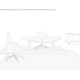 Triangular conference table made of eco-leather Fondi