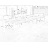 Rectangular wooden conference table with cable management system Goerzig