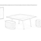 Rectangular conference table with cable management system Arzano