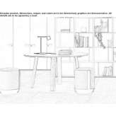 Round conference table with cable management system Arzano