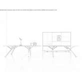 Rectangular glass conference table Lucoli