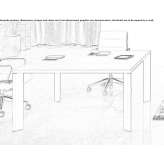 Square conference table made of melamine-coated chipboard Cizre