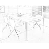 Rectangular leather conference table Alberic