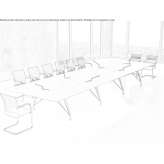 Prostokątny stół konferencyjny z laminatu z systemem zarządzania kablami Celaliye