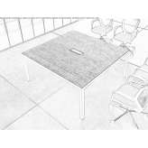 Square metal conference table with cable management system Eagle