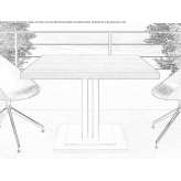 Square wooden conference table with a metal base Horning