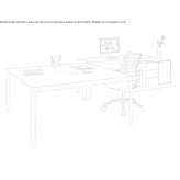 Square conference table with cable management system Hansk