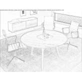 Round oak conference table Fondi