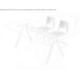Rectangular glass conference table with cable management system Pomona