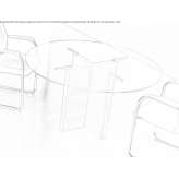 Round glass conference table Floby