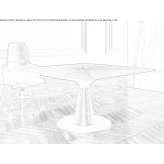 Square conference table with cable management system Huascato